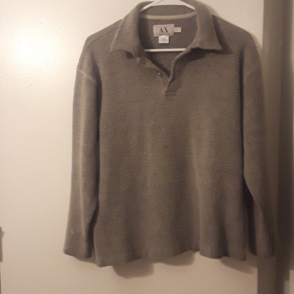 Armani exchange large 55% wool grey sweater